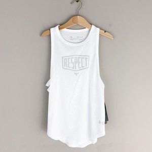Under Armour Project Rock White Respect Tank Top